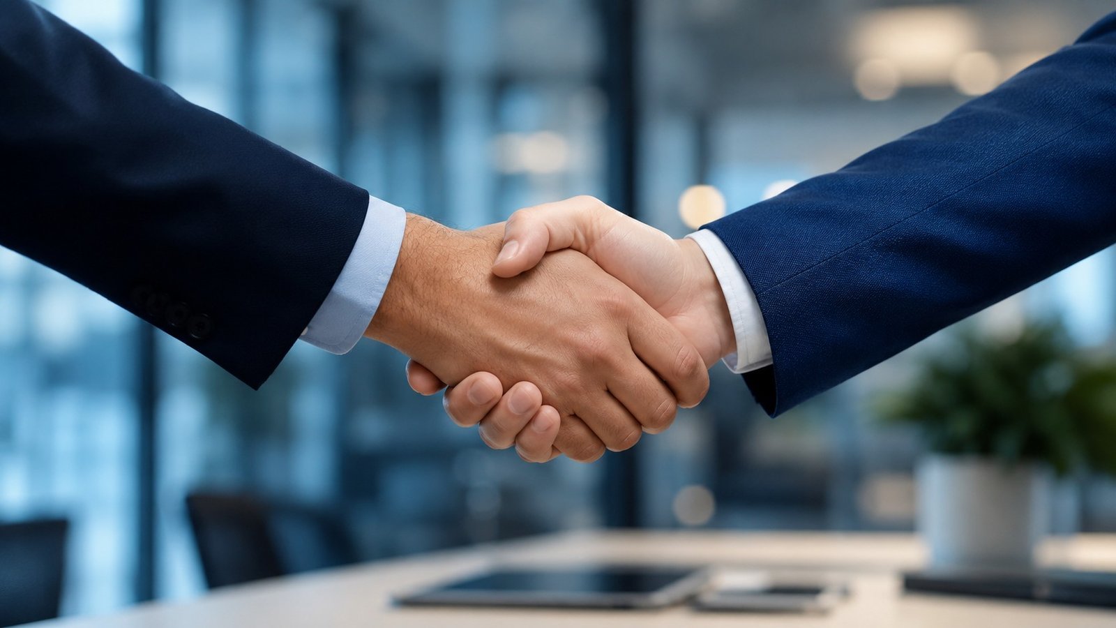 Professional handshake — compliance and trust